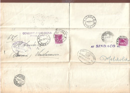 Delcampe - ITALIA TURRITA - L. 13 Isolati Su CORRISPONDENZA TRA SINDACI : VEROLANUOVA *BRESCIA * 22/4/59 - MELDOLA *FORLI * 25/4/59 - Vignetten (Erinnophilie)