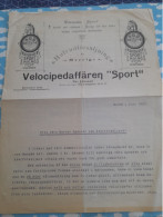 Delcampe - Publicité Pour Les Velos Velocipeiden Sport MALMO SUEDE TARIF 1900 - Otros & Sin Clasificación