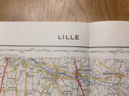 Delcampe - Carte IGN 1/100000 ème 59 Lille Et Frontière Belgique Et Sa Région - Topographische Karten