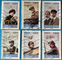 Delcampe - France 2010 : Les Pionniers De L'aviation N° 4504 à 4509 Oblitéré - Gebraucht