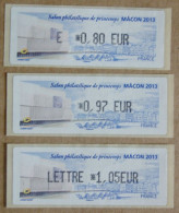 Delcampe - Lis2013-02 : LISA E 0.80, 0.97 , LETTRE 1.05  -  Salon Philatélique De Printemps MÂCON 2013 - 2010-... Geïllustreerde Frankeervignetten