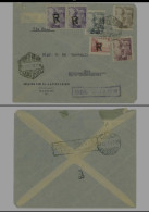 Delcampe - Lettre Aérienne Rare Espagne 1942 Vers Kos (Dodécanèse) – Double Censure Franco & Italie, Alexiades Madrid - Nationalistische Zensur