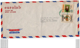 Delcampe - V11 96Hs  Courrier Air Mail Oblitération Timbres Equateur Eurolab Quito à France - Ecuador
