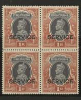 Delcampe - India    .  SG     .    O 135 Bloc Of 4  (2 Scans)  .   '37-'39  .     **     .     MNH - 1936-47 King George VI