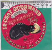 Delcampe - D1831  FROMAGE  CAMEMBERT CHAT NOIR GOURMAND COUTANCES MANCHE  NOTE DE MUSIQUE JACKY - Käse