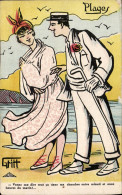 Delcampe - Humour - Illustration - Plages - Couple - Gritt - CPA - Humour