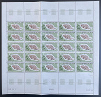 Delcampe - Afars Issas 1975 YT 394 Planche Sheet Coquillages Mollusques Marins Faune Marine Shells Mollusks Fauna Nature - Muscheln