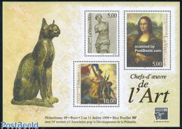Delcampe - France 1999 Philexfrance S/s, Mint NH, Nature - Cats - Art - Leonardo Da Vinci - Paintings - Sculpture - Ungebraucht