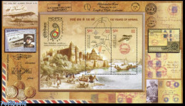 Delcampe - India 2011 Indipex 2011 S/s, Mint NH, Transport - Various - Philately - Stamps On Stamps - Aircraft & Aviation - Ships.. - Unused Stamps
