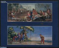 Delcampe - Spain 2009 Tradional Sports S/s (Goya Paintings), Mint NH, Sport - Sport (other And Mixed) - Art - Paintings - Nuovi