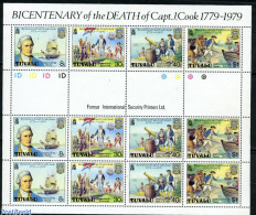 Delcampe - Tuvalu 1979 Death Of James Cook M/s, Mint NH, History - Transport - Explorers - Ships And Boats - Explorers