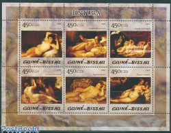 Delcampe - Guinea Bissau 2005 Nude Model Paintings 6v M/s, Mint NH, Art - Nude Paintings - Paintings - Rembrandt - Guinea-Bissau