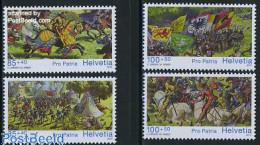 Delcampe - Switzerland 2010 Pro Patria 4v, Mint NH, History - Nature - Various - Flags - History - Militarism - Horses - Folklore - Unused Stamps