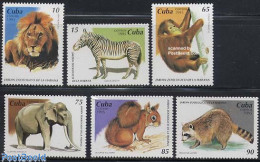 Delcampe - Cuba 1995 Havana Zoo 6v, Mint NH, Nature - Animals (others & Mixed) - Cat Family - Elephants - Zebra - Unused Stamps