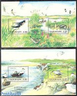 Delcampe - Denmark 1999 Migrating Birds 2 S/s, Mint NH, Nature - Various - Birds - Mills (Wind & Water) - Unused Stamps