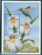 Delcampe - Antigua & Barbuda 1997 Orchids S/s, Miltonia Seine, Mint NH, Nature - Birds - Flowers & Plants - Orchids - Hummingbirds - Antigua And Barbuda (1981-...)