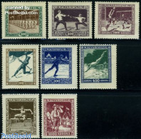 Delcampe - Hungary 1925 Sport 8v, Mint NH, Sport - Athletics - Fencing - Football - Scouting - Skating - Skiing - Sport (other An.. - Unused Stamps