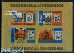 Delcampe - Sharjah 1966 Sir Winston Churchill S/s Imperforated, Mint NH, History - Churchill - Politicians - Art - Bridges And Tu.. - Sir Winston Churchill