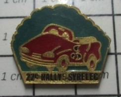 Delcampe - 1118a Pin's Pins / Beau Et Rare / SPORTS / AUTOMOBILE 22e RALLYE SYRELEC DECAPOTABLE ROUGE - Car Racing - F1