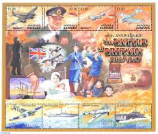 Delcampe - Antigua & Barbuda 2000 Battle Of Britain 8v M/s, Mint NH, History - Transport - Churchill - World War II - Aircraft & .. - Sir Winston Churchill