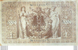 Delcampe - Billet De Banque Allemagne 1000 Mark Cachet Vert, "D", Serie B. Ros 46b 1910 - 1000 Mark