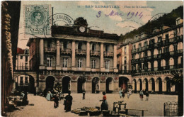 Delcampe - CPA Carte Postale   Espagne San Sebastian Plaza De La Constitucion VM100528 - Guipúzcoa (San Sebastián)