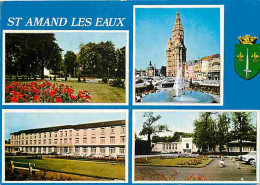 Delcampe - 59 - Saint Amand Les Eaux - Multivues - Automobiles - Blasons - Flamme Postale - CPM - Voir Scans Recto-Verso - Saint Amand Les Eaux