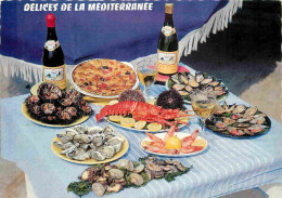 Delcampe - Recettes De Cuisine - Table Gastronomique De La Méditerranée - Bouteille De Vin - Coquillages - Gastronomie - CPM - Cart - Recepten (kook)