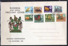 Delcampe - Rhodesia 1965 Independence Set Of 8 First Day Cover - Zimbabwe (1980-...)