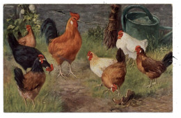 Delcampe - LANDWIRTSCHAFT - GEFLÜGEL / POULTRY, Hühnerhof, Künstler-Karte, 1928 - Viehzucht