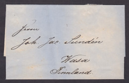 Delcampe - FINLAND 1864, Stempless Letter From St Petersbourg To Wasa, Watermark Paper - Briefe U. Dokumente