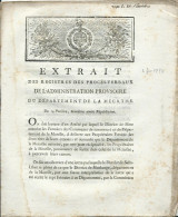 Delcampe - EXTRAIT DES PROCES VERBAUX - Département De La MEURTHE  - 3 Pages- 14 Pluviose Deuxième Année Républicaine - Décrets & Lois