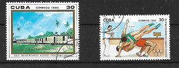 Delcampe - CUBA  2 Valeurs Oblitérées:25ème Anniversaire Dumusée Postal Cuain Et  J.O D'Eté à Barcelone  Année 1990 - Used Stamps