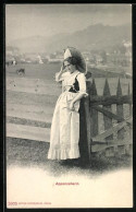 Delcampe - AK Appenzell, Appenzellerin In Tracht An Einem Weidezaun, Schweiz - Unclassified
