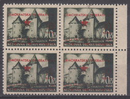 Delcampe - Yugoslavia BOB Provisory Issue Split Spalato 1945 Mi#10 Mint Never Hinged Pc. Of 4 - Unused Stamps