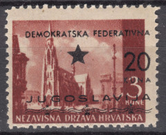 Delcampe - Yugoslavia BOB Provisory Issue Split Spalato 1945 Mi#13 Mint Never Hinged With Moved Right Ovpt. - Unused Stamps