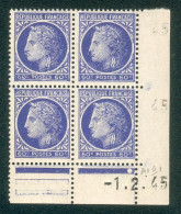 Delcampe - Lot B060 France Coin Daté Cérès Mazelin N°674 (**) - 1940-1949