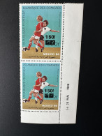 Delcampe - Comores Comoros 1994 / 1995 Mi. 1094 Paire Daté 150F 500F Mexico Coupe Monde Football World Cup FIFA Surchargé Overprint - 1986 – Messico