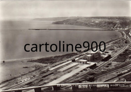 Delcampe - Abruzzo Chieti Ortona Stazione Ferroviaria E Molo Sud Veduta Aerea Con Treno Anni 40 - Stations With Trains