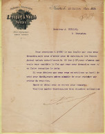 Delcampe - 07982 /  NANTES Denrées Coloniales POUPART MOITIE Lettre Sac Souffre 29-07-1910 à GUILLOT Montaigu - Levensmiddelen