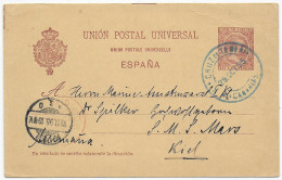 Delcampe - Postcard Teneriffa  - Überroller 1895 Nach Kiel - Marine Assistenzarzt - Altri & Non Classificati