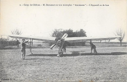 Delcampe - Camp De Châlons -  M. Demanest Sur Son Monoplan "Antoinette" - L'Appareil Va De Face - ....-1914: Voorlopers