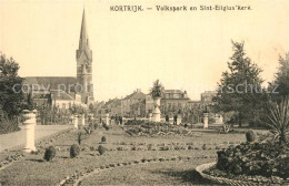 Delcampe - Kortrijk West-Vlaanderen Volkspark En Sint Eligius Kerk - Kortrijk