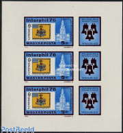 Delcampe - Hungary 1976 Interphil M/s Imperforated, Mint NH, History - Coat Of Arms - Stamps On Stamps - Ongebruikt