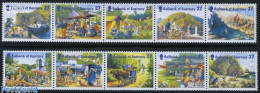 Delcampe - Guernsey 2002 Tourism On Sark 10v (2x [::::]), Mint NH, Nature - Sport - Transport - Various - Dogs - Cycling - Ships .. - Cycling
