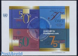 Delcampe - Argentina 1995 UNO 4v M/s, Mint NH, Health - History - Various - Food & Drink - United Nations - Globes - Maps - Neufs