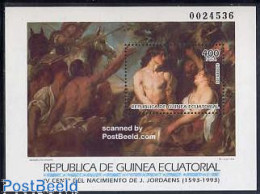 Delcampe - Equatorial Guinea 1993 Jordaens S/s, Mint NH, Nature - Dogs - Horses - Art - Nude Paintings - Paintings - Equatorial Guinea