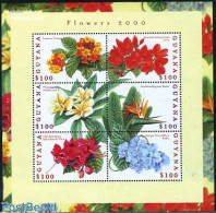 Delcampe - Guyana 2000 Flowers 6v M/s, Mint NH, Nature - Flowers & Plants - Guyana (1966-...)