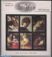 Delcampe - Antigua & Barbuda 2000 Rijksmuseum 6v M/s, Rembrandt, Mint NH, History - Netherlands & Dutch - Books - Paintings - Rem.. - Geography