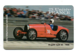Delcampe - Voiture Bugatti 1930 Carte Prépayée Nationale France  25 Unités Card (AB 432) - Voorafbetaalde Kaarten: Gsm